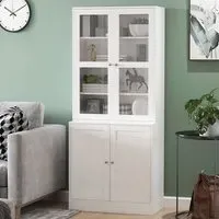 4 Door Display Storage Cabinet - White