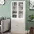 4 Door Display Storage Cabinet - White