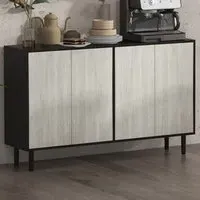 4 Door Kitchen Sideboard - Black, Pine