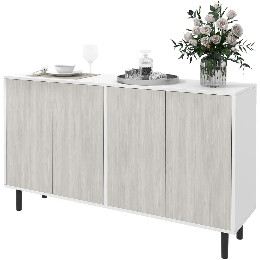4 Door Kitchen Sideboard - White, Pine