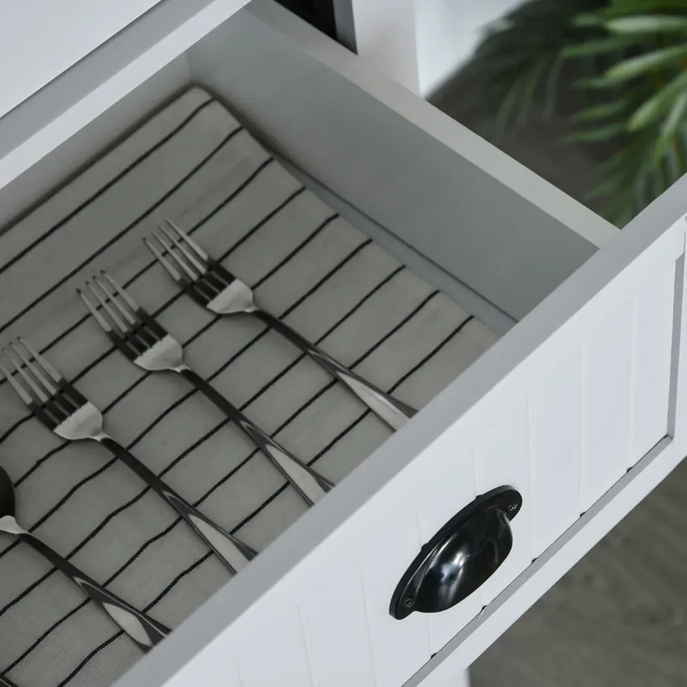 4 Door Kitchen Storage Cabinet with Drawer - Grey