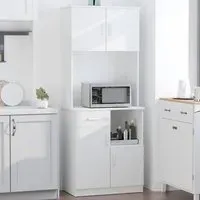 4 Door Kitchen Storage Cabinet with Drawer - White