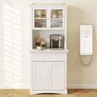 4 Door Kitchen Storage Cabinet with Drawer - White