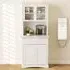 4 Door Kitchen Storage Cabinet with Drawer - White