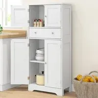 4 Door Kitchen Storage Cabinet with Drawer - White