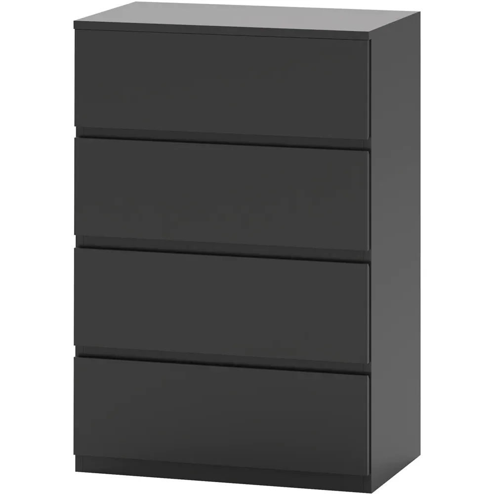 4 Drawer Chest of Drawers - Black