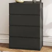 4 Drawer Chest of Drawers - Black