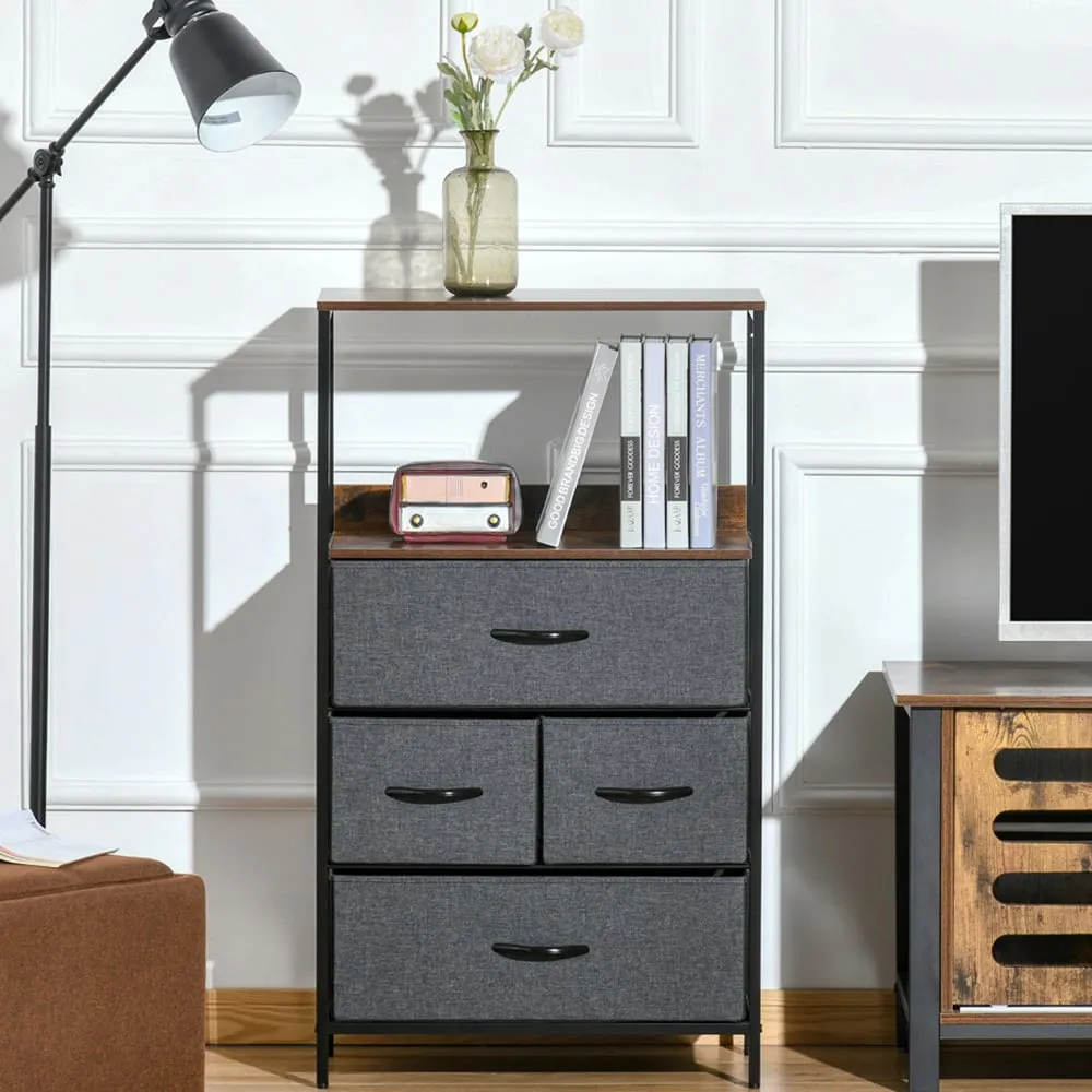4 Drawer Chest of Drawers - Black