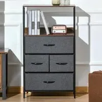 4 Drawer Chest of Drawers - Black