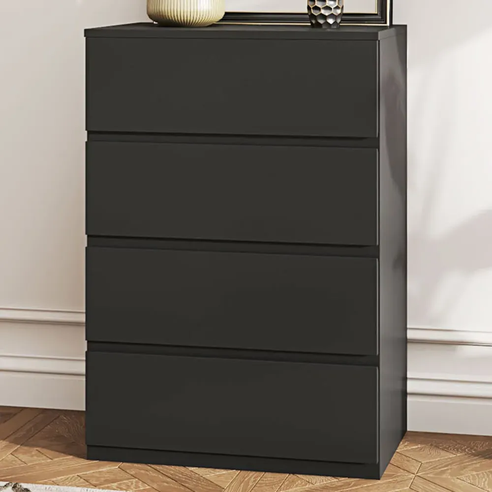 4 Drawer Chest of Drawers - Black image