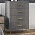 4 Drawer Chest of Drawers with Aluminium Legs - Grey