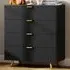 4 Drawer Chest of Drawers with Gold Handles - Black