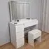 4 Drawer Dressing Table Set with LED Mirror - White