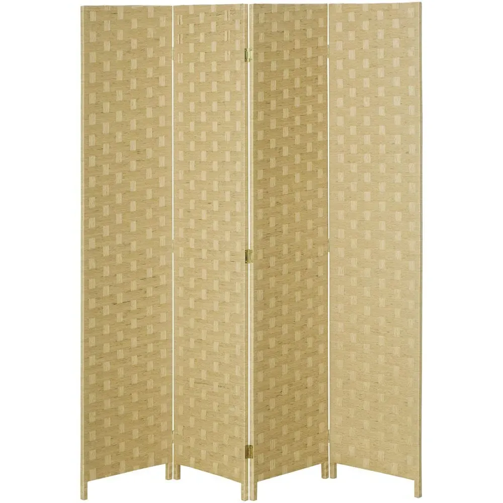 4 Panel Folding Privacy Screen - Brown