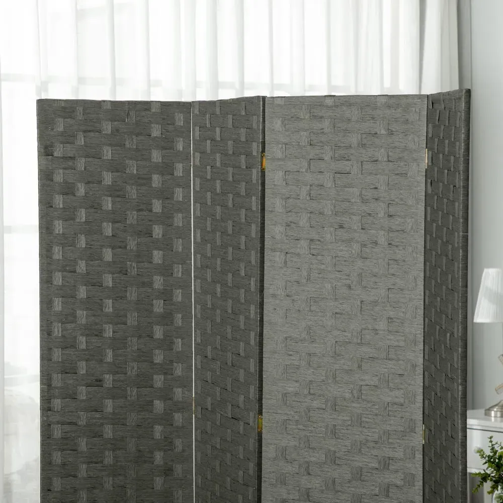 4 Panel Folding Privacy Screen - Grey