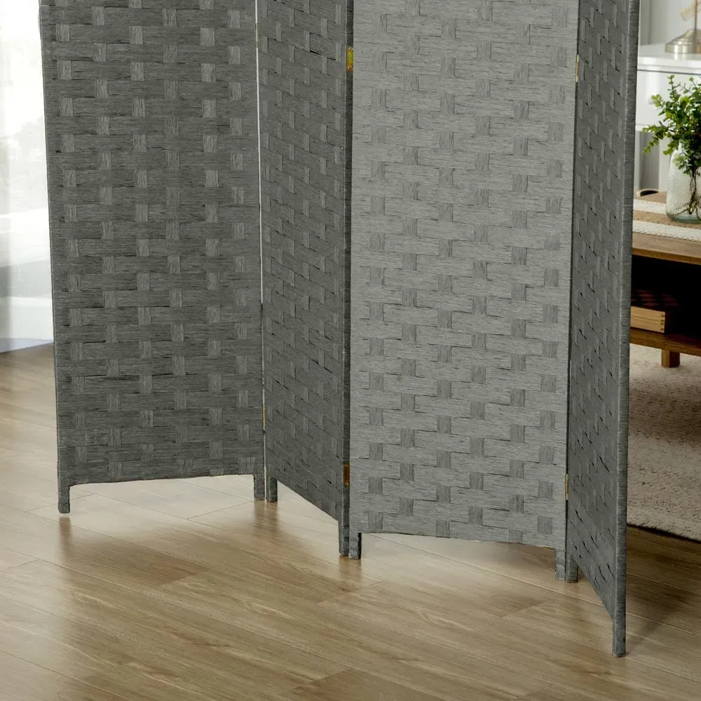 4 Panel Folding Privacy Screen - Grey