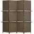 4 Panel Folding Privacy Screen with Shelf - Brown