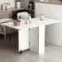 4-Seater Drop Leaf Folding Dining Table with Storage - White