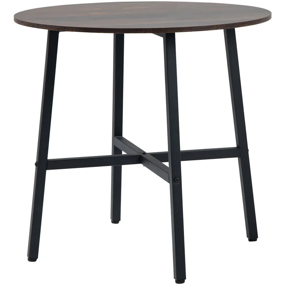 4-Seater Round Dining Table - Brown