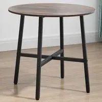 4-Seater Round Dining Table - Brown