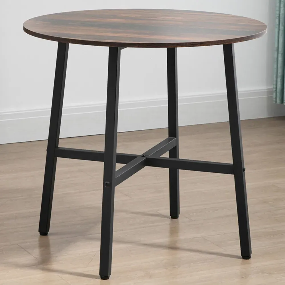 4-Seater Round Dining Table - Brown image