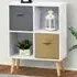 4 Shelf Cube Storage Unit with Cloth Drawer - White