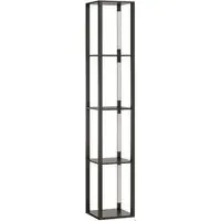 4 Shelf Floor Lamp with Storage - Black