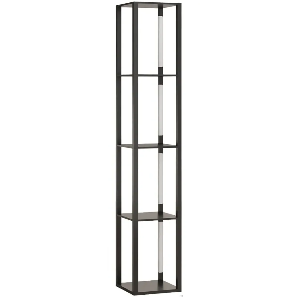 4 Shelf Floor Lamp with Storage - Black image