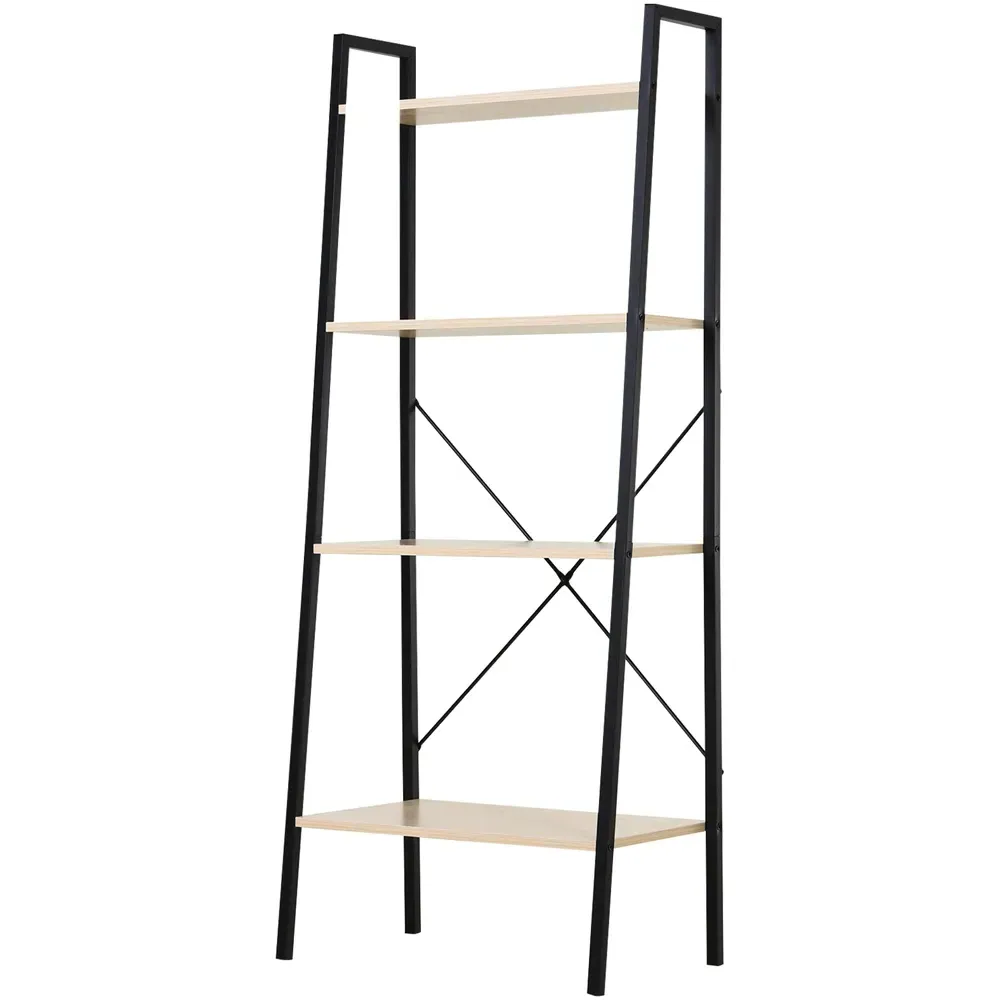 4 Shelf Ladder Bookcase - Black, Natural