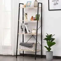 4 Shelf Ladder Bookcase - Black, Natural