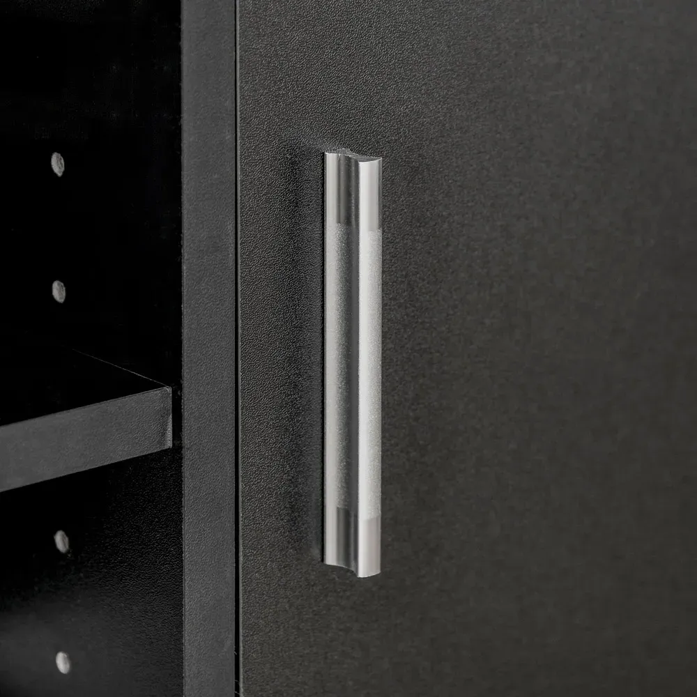 4 Shelf Storage Unit with Wheels - Black