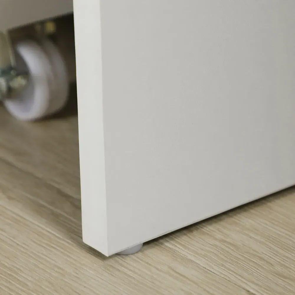 5 Drawer Computer Desk with Lock - White