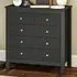 5 Drawer Fluted Chest with Gold Handles - Black