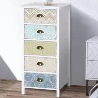 5 Drawer Storage Chest - White, MDF