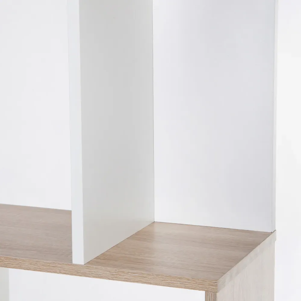 5 Shelf S Shape Bookcase - Brown