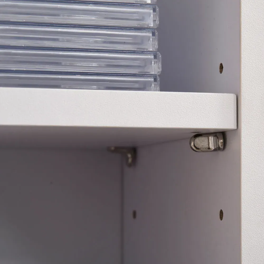 6-Compartment Media Display Shelf Unit Set of 2 - White