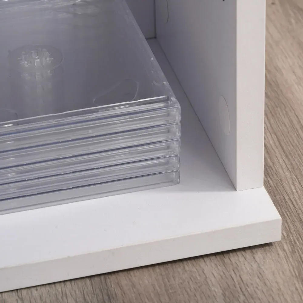 6-Compartment Media Display Shelf Unit Set of 2 - White