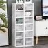 6-Compartment Media Display Shelf Unit Set of 2 - White