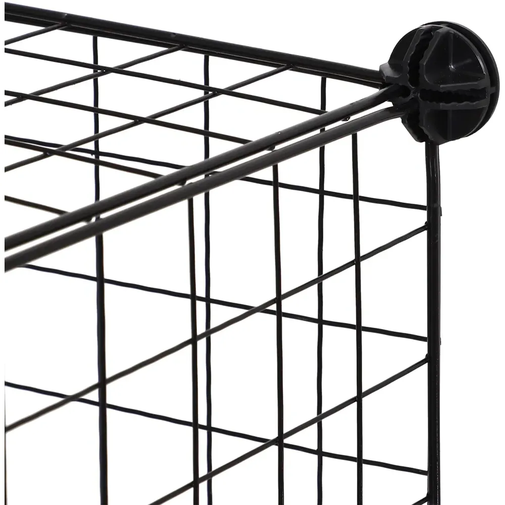 6 Cube Interlocking Storage Unit - Black, Metal