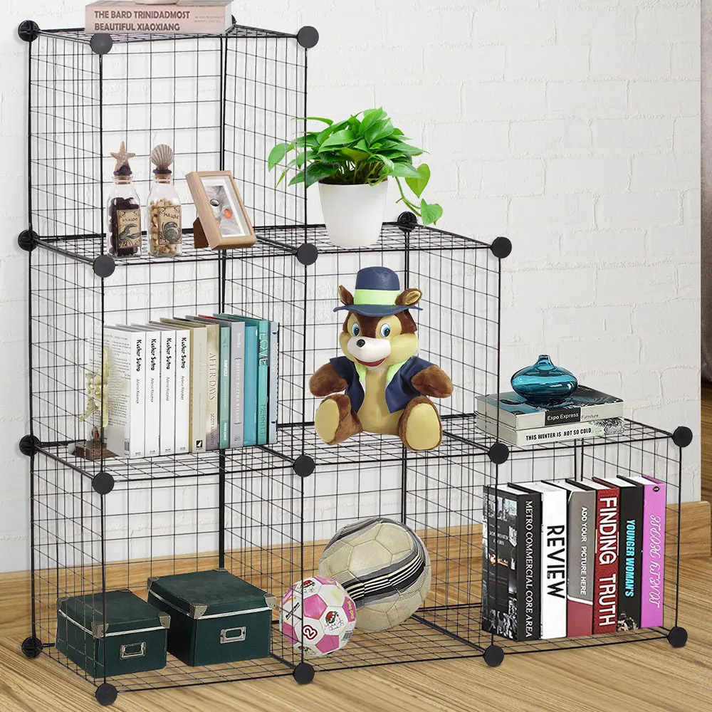 6 Cube Interlocking Storage Unit - Black, Metal image