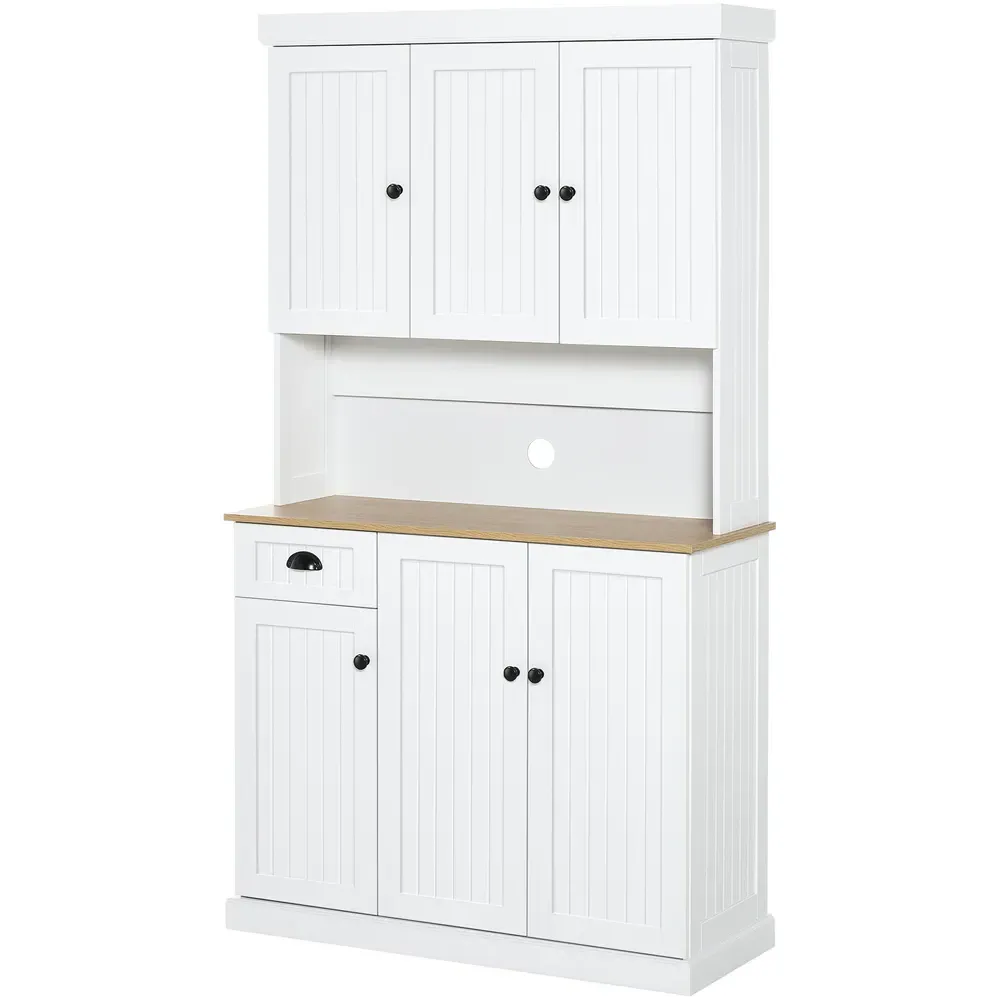 6 Door Single Drawer Kitchen Storage Cabinet - White