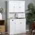 6 Door Single Drawer Kitchen Storage Cabinet - White