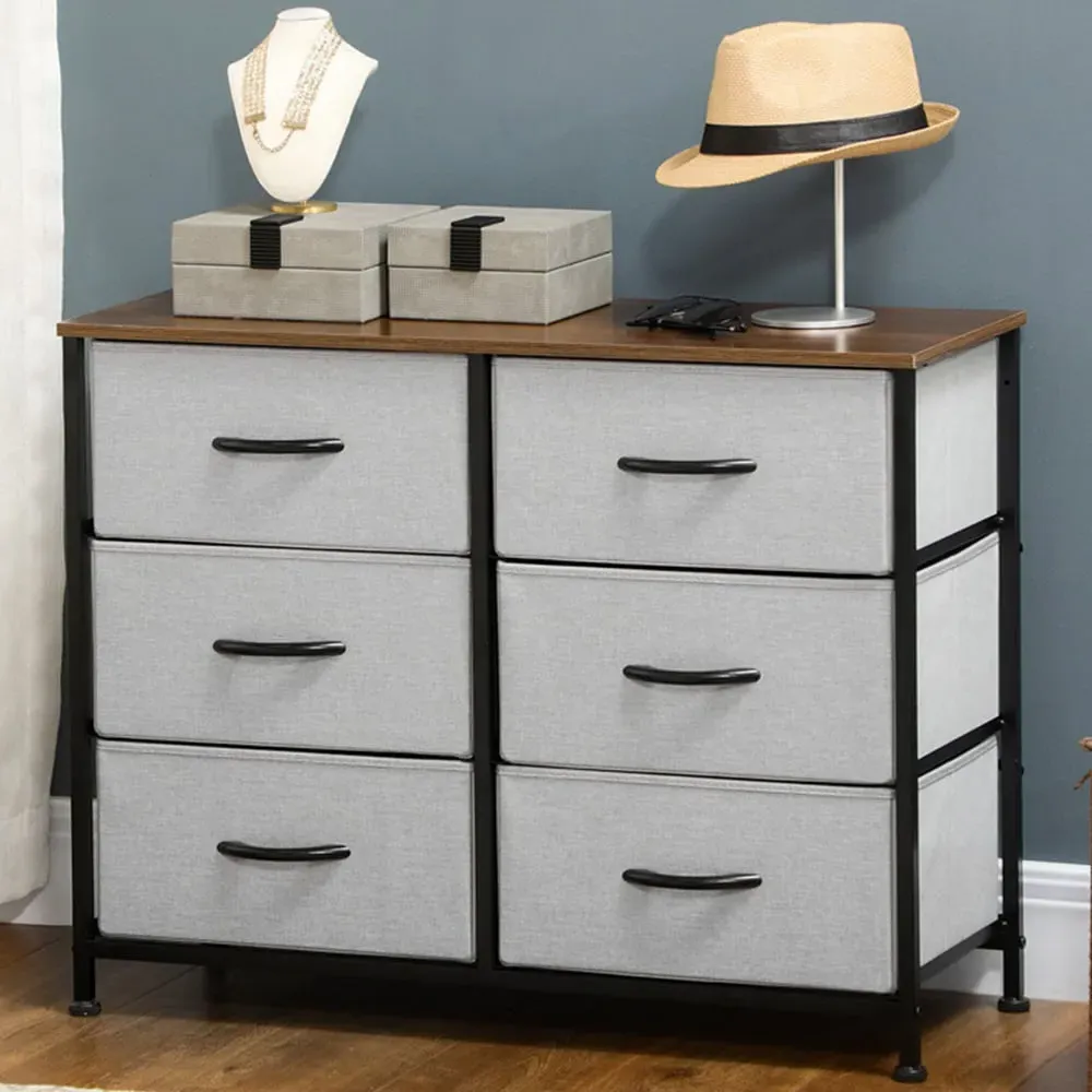 6 Drawer Chest of Drawers - Grey