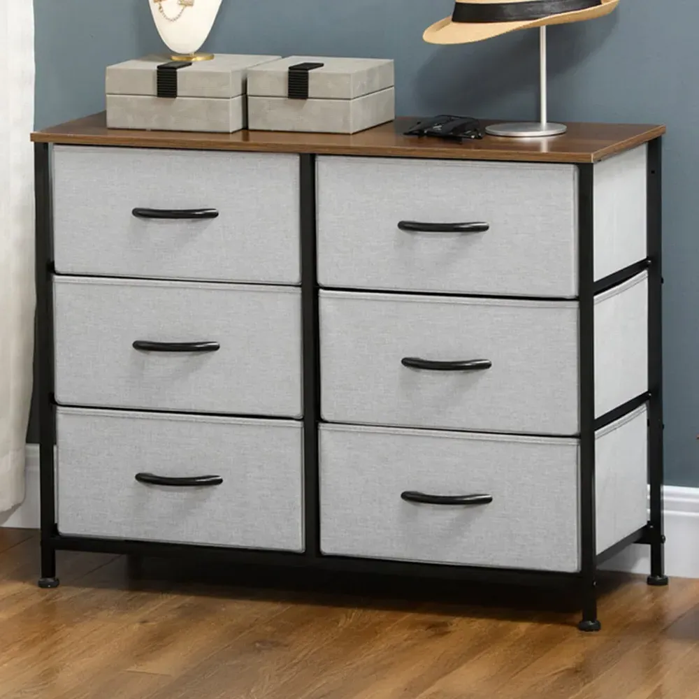 6 Drawer Chest of Drawers - Grey