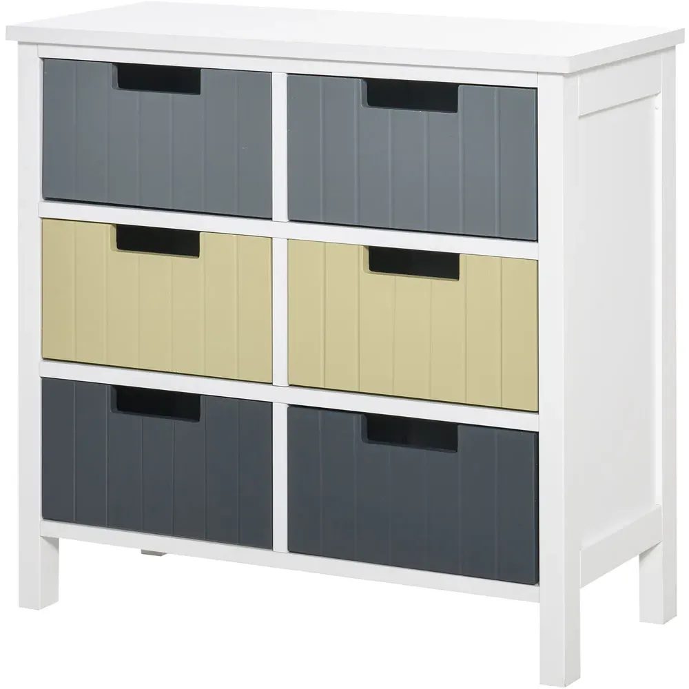 6 Drawer Chest of Drawers - Multicolour
