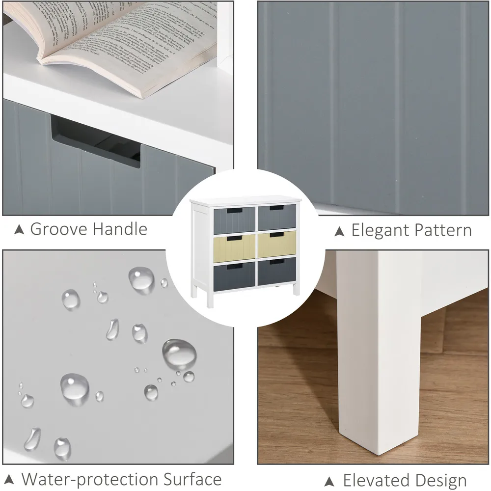 6 Drawer Chest of Drawers - Multicolour
