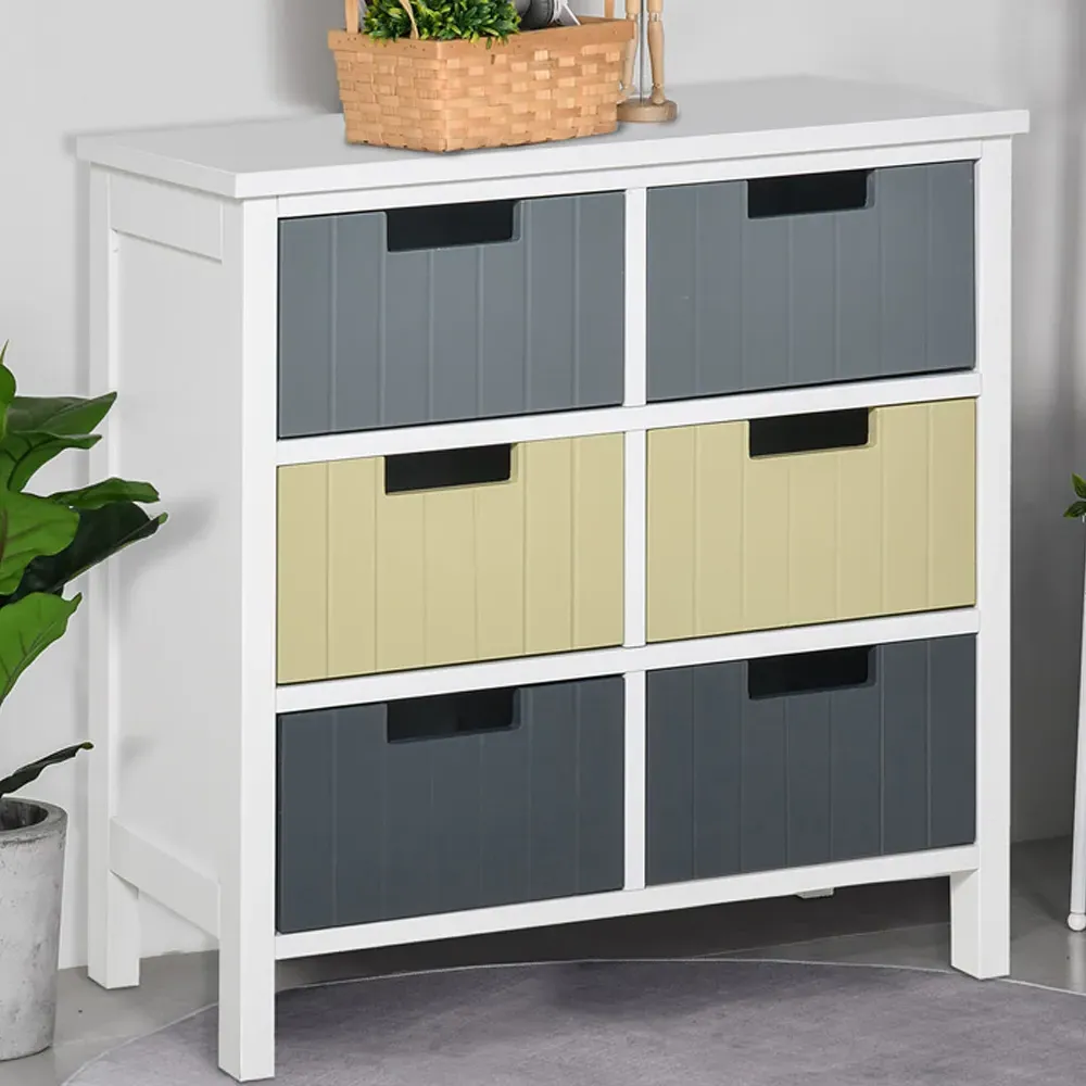6 Drawer Chest of Drawers - Multicolour