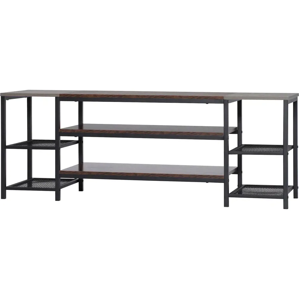 6 Shelf TV Unit Cabinet - Grey