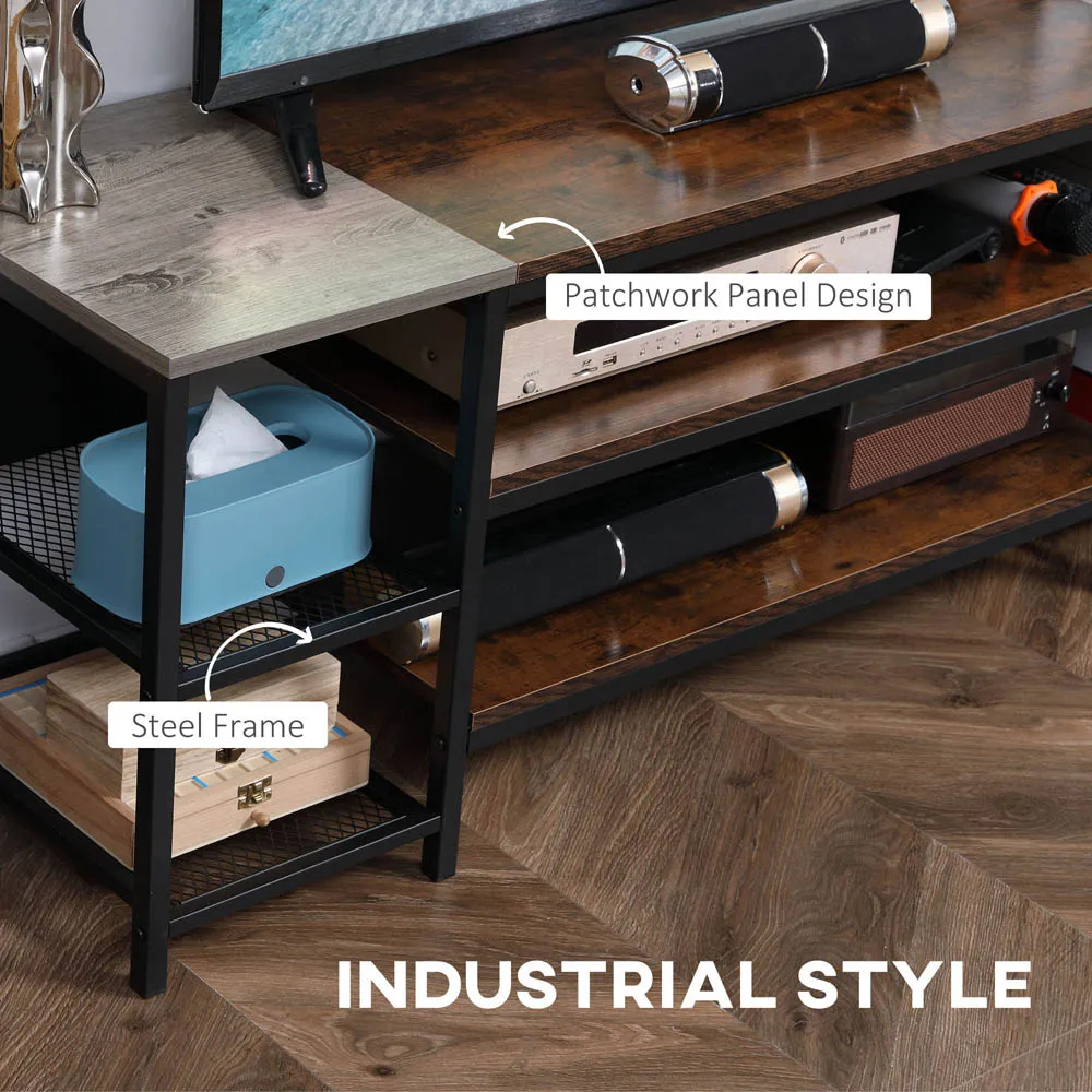 6 Shelf TV Unit Cabinet - Grey