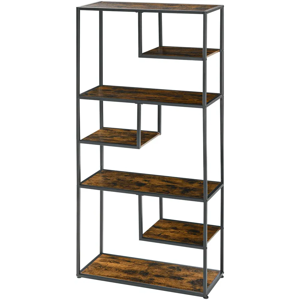7 Shelf Bookcase - Brown, Steel